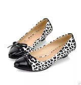 Women new Fashion spring summer leopard print patchwork wedges low-heeled pointed toe sexy flat shoes large plus size 40-43