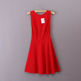 American vintage high waist sexy thin strap halter A-line dress yy134