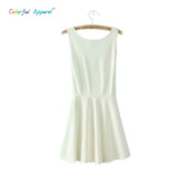 HOTWOMEN 2015 Europe and American Fashion Sexy Backless Dresses Amphibious Apparel Wear Sleeveless Mini Dress HW158B7A