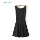 HOTWOMEN 2015 Europe and American Fashion Sexy Backless Dresses Amphibious Apparel Wear Sleeveless Mini Dress HW158B7A