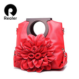 New 2016 Designer Women Floral Handbags Pretty  Ladies Leather Flower Tote Bags Shoulder Bags For Women