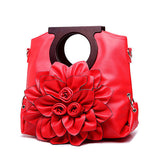 New 2016 Designer Women Floral Handbags Pretty  Ladies Leather Flower Tote Bags Shoulder Bags For Women