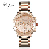 New Arrive Women Gold Steel Bracelet Watch Luxury Sport Quartz Wristwatch Crystal Women Dress Jewelry Electronic Business Watch