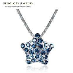 Neoglory Rhinestone Blue Stars Pendants Chokers Necklaces For Women Vintage Gifts Fashion Jewelry 2016 New WST