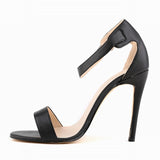 Free shipping Black Sexy Pumps Matte High Heels Shoes Open Toe Ankle Strap Pumps Women Wedding Party Shoes US4-11 102-3MA