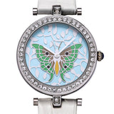 Brand Time Story Fashion Luxury 3D Butterfly Carved Women's Watches Ladies Japan Quartz Watch Genuine Leather Band Rhinestone