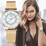 SINOBI Golden Elegant Women's Watches For Brand Ladies Fashion Wristwatch Rhinestone Female Waterproof Clock Bracelet Relojes