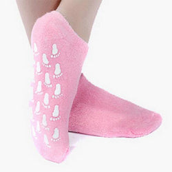 1pair Spa Gel Socks For Feet Care Moisturize Soft Repair Cracked Skin Spa Moisturizing Treatment  Pink