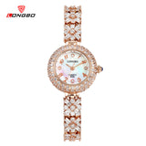 Top LONGBO brand rose gold womens bracelet watches luxury watch women fashion quartz watch full diamond relogio feminino LB6036