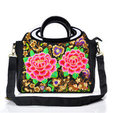 Beautiful  Flower Women Embroidery Bag Fashion Casual lady Canvas handbag Female wrist Floral Embroidery shoulder Bag big tote