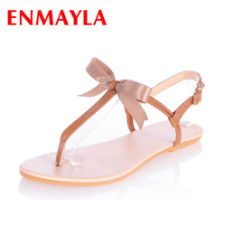 ENMAYLA New Women's Sandals Woman's Flats Shoes Platform Sandals Summer Gladiator Ankle Straps Sexy Bohemia Flat shoes